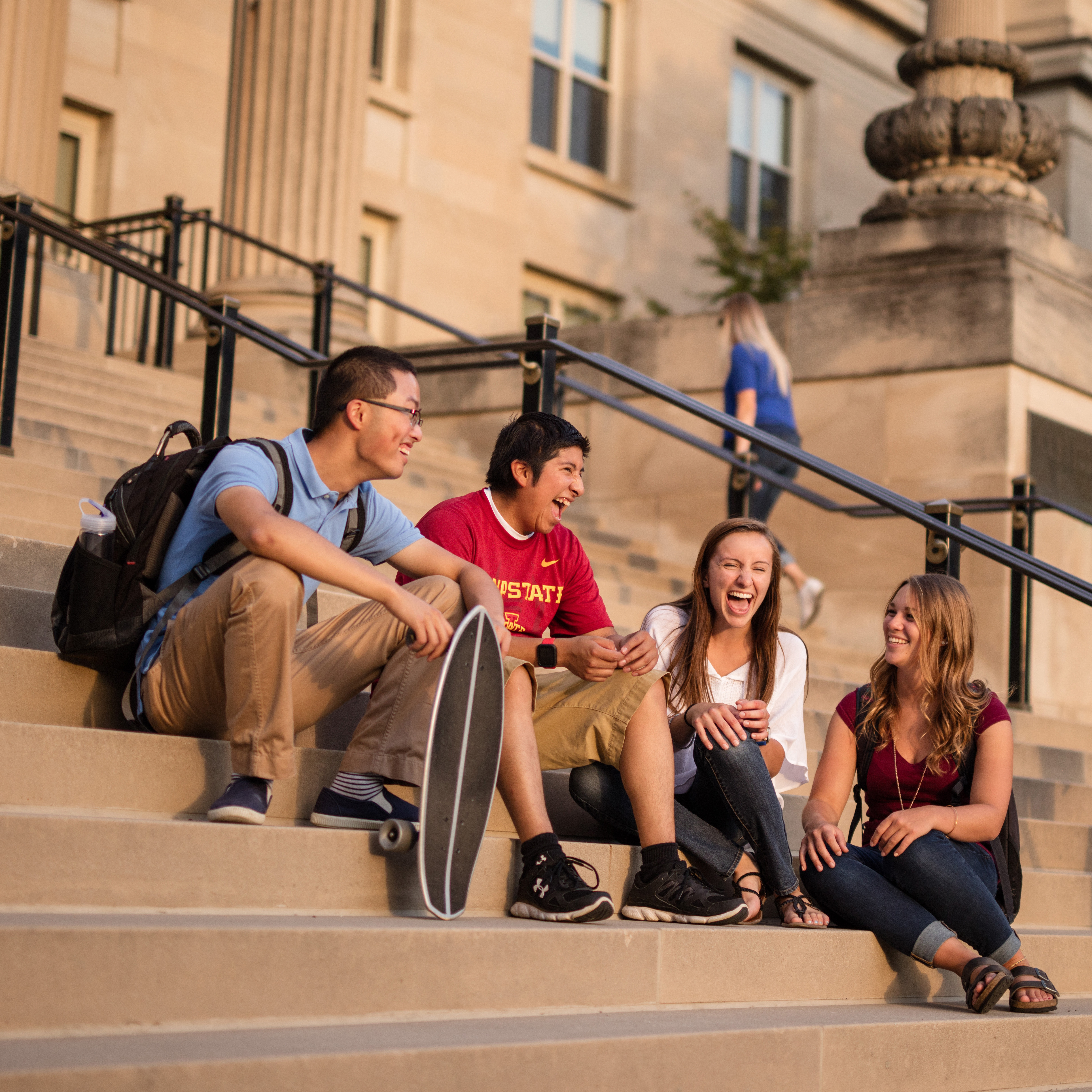 Students on steps